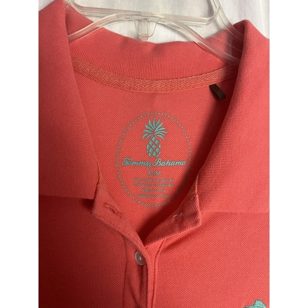 Tommy Bahama Orange Long/Maxi‎ Polo Dress Short Sleeve - Size M Back Slit